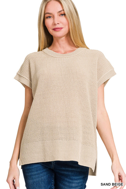 Oversized Crew Neck Sweater Vest