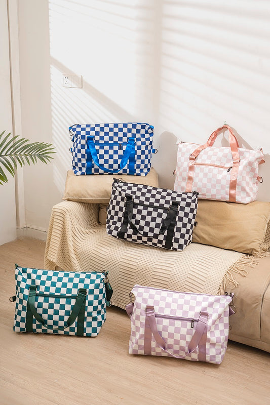 Checkered Travel Duffle Bag