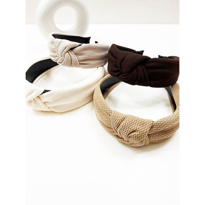 Neutral Tone Waffle Texture Knotted Headband