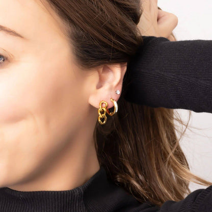 Curb Chain Dangle Earrings 18K Gold PVD Stainless Steel