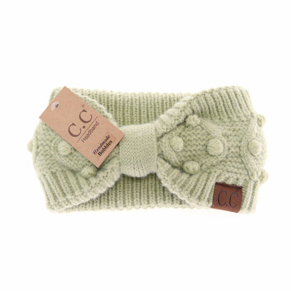 Bobble Knit C.C Women's Fashion Headband: City Grey