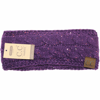 Sequin CC Women's Fashion Headband: Violet