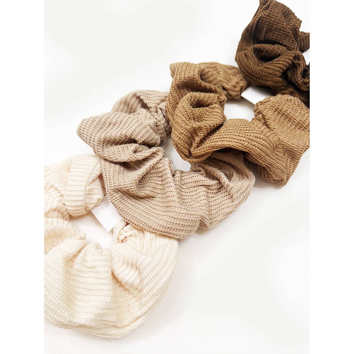 Neutral Tone Waffle Scrunchies