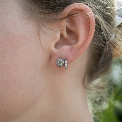 18K Gold Stainless Steel CZ Mini Huggie Earrings