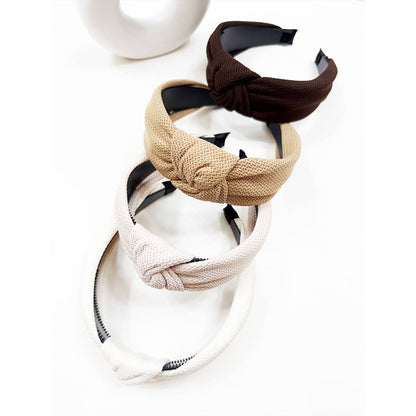 Neutral Tone Waffle Texture Knotted Headband