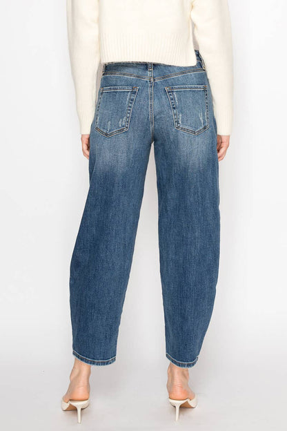 High Rise Tapered Barrel Jean