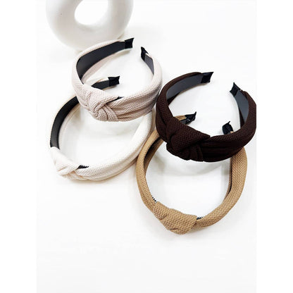 Neutral Tone Waffle Texture Knotted Headband