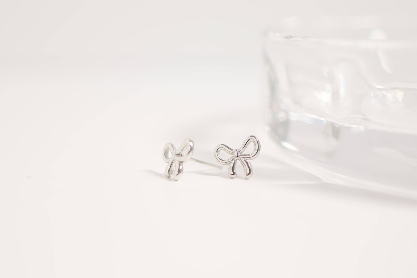 18K Gold Stainless Steel Bow Stud Earrings