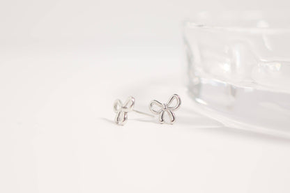 18K Gold Stainless Steel Bow Stud Earrings
