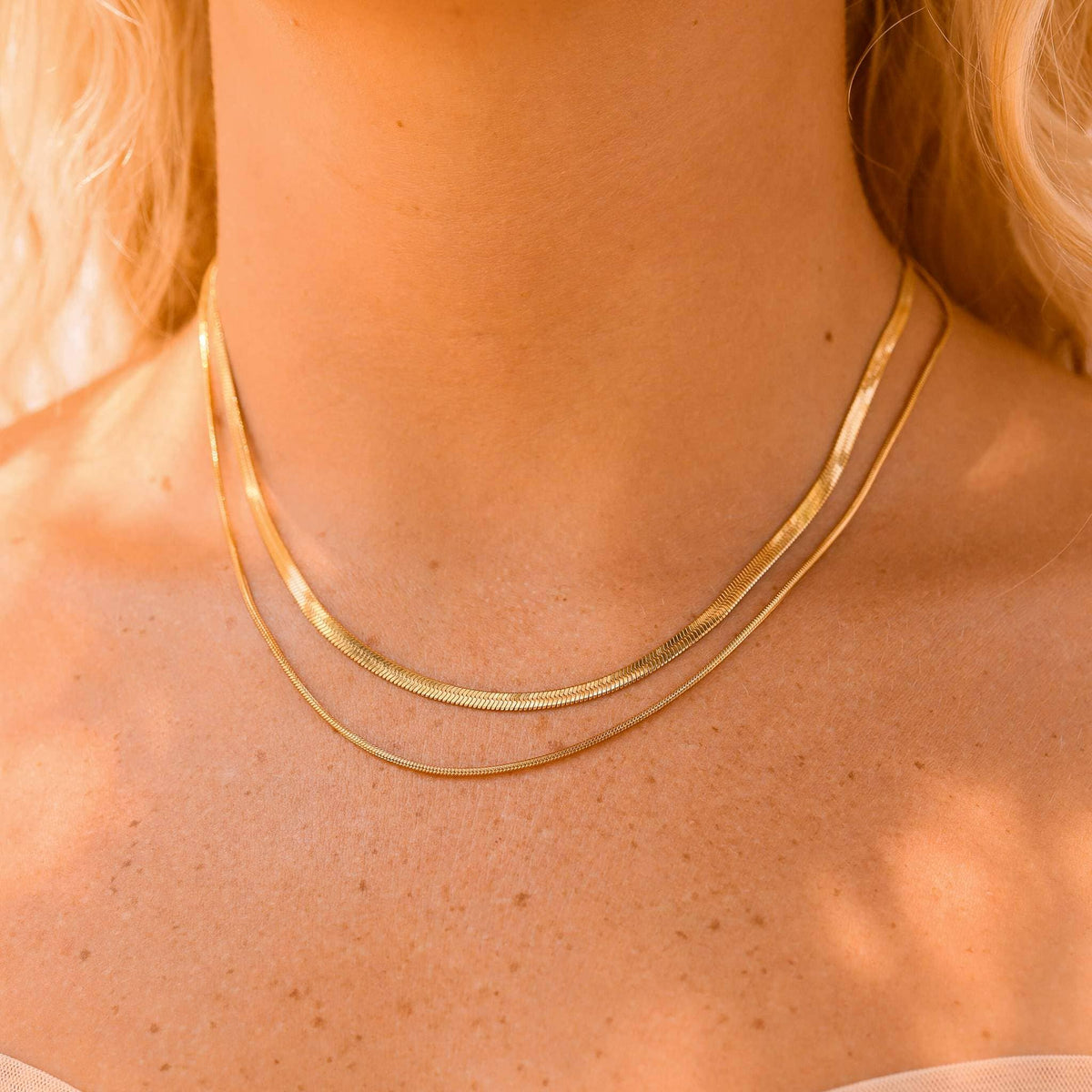 Layered Chain Necklace 18K Gold PVD Stainless Steel