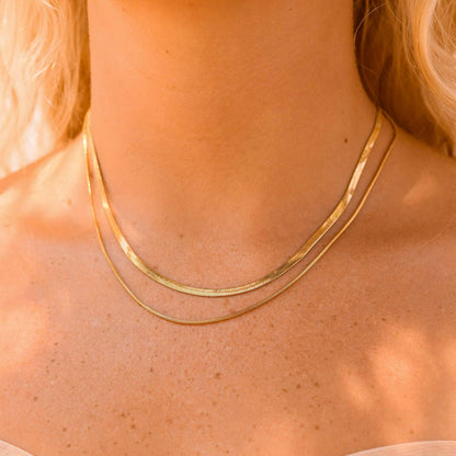 Layered Chain Necklace 18K Gold PVD Stainless Steel
