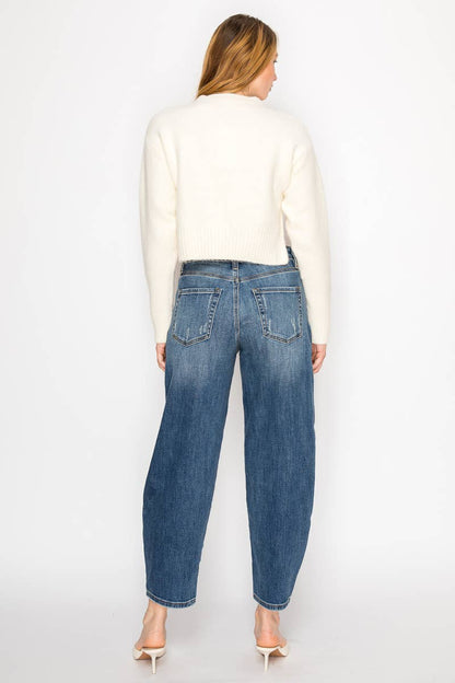 High Rise Tapered Barrel Jean