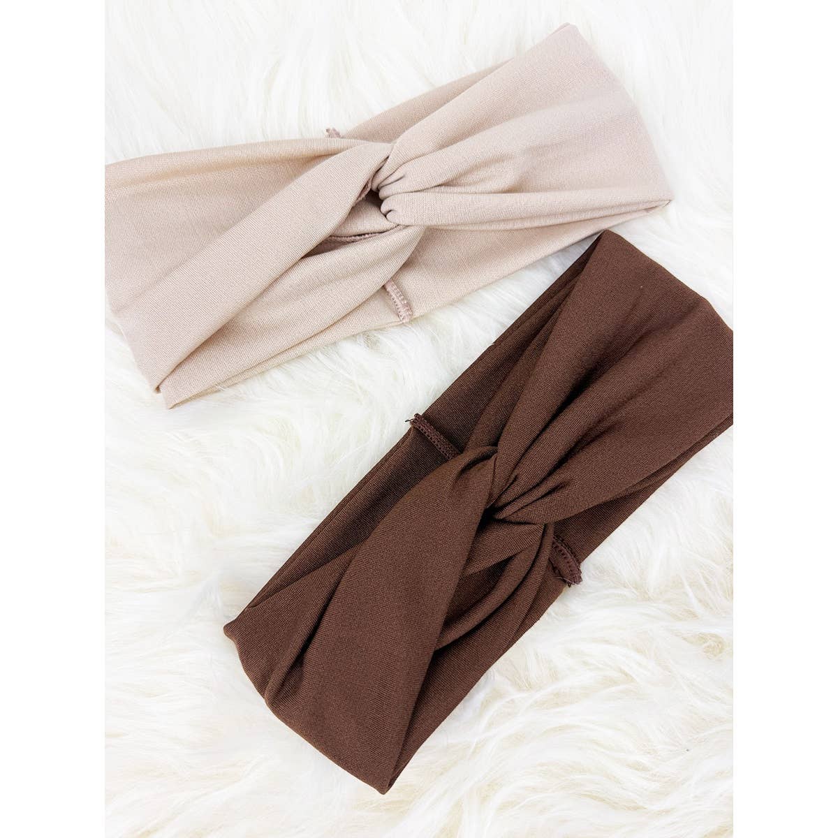 Neutral Tone Twisted Stretch Headwrap Set