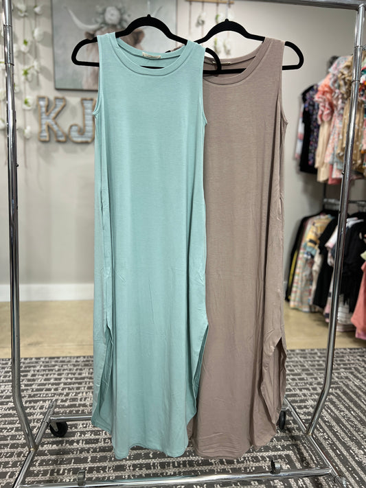 Sleeveless Maxi Dress with Side Slits