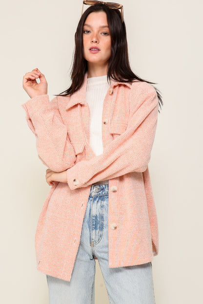 Brushed Thermal Button Up Shacket