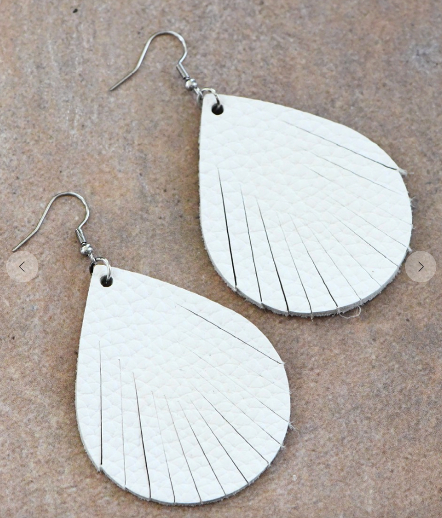 Boho Teardrop Leather Earrings